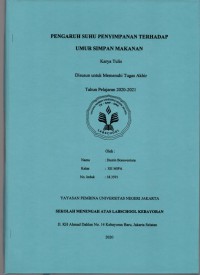 Pengaruh Suhu Penyimpanan Terhadap Umur Simpan Makanan