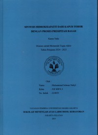 Sintesis Hidroksiapatit dari Kapur Tohor dengan Proses Presipitasi Basah