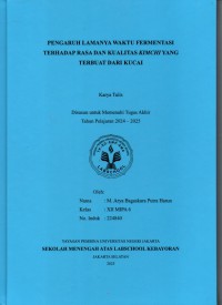 Pengaruh Lamanya Waktu Fermentasi terhadap Rasa dan Kualitas Kimchi yang Terbuat dari Kucai