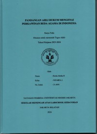 Pandangan Ahli Hukum Mengenai Perkawinan Beda Agama di Indonesia