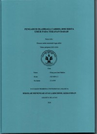 Pengaruh Olahraga Cardio  BMI serta Umur pada Tekanan Darah  BMI serta Umur pada Tekanan Darah