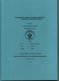 Pengaruh Olahraga Cardio  BMI serta Umur pada Tekanan Darah  BMI serta Umur pada Tekanan Darah