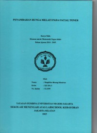 Penambahan Bunga Melati Pada Facial Toner