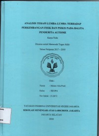 Anilisis Terapi Lumba-lumba terhadap Perkembangan Fisik dan Psikis pada Balita Penderita Autisme