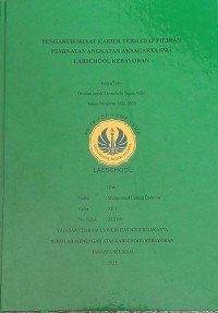 Image of Pengaruh Minat Karier terhadap Pilihan Peminatan Angkatan Aksagarta SMA Labschool Kebayoran