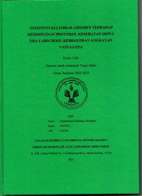 Efektivitas Lembar Asesmen terhadap Kedisiplinan Protokol Kesehatan Siswa SMA Labschool Kebayoran Angkatan Vastagana