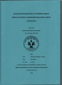 Analisis Pengaruh Iklan di Media Sosial dengan Tingkat Konsumsi pada Siswa-siswi Vastagana