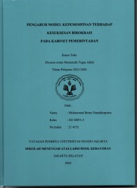 Pengaruh Model Kepemimpinan terhadap Kesuksesan Birokrasi pada Kabinet Pemerintahan