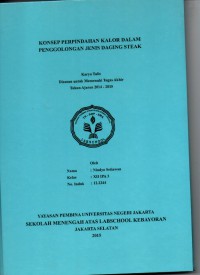 Konsep Perpindahan Kalor Dalam Penggolongan Jenis Daging Steak