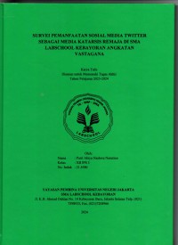 Survei Pemanfaatan Sosial Media Twitter sebagai Media Katarsis Remaja di SMA Labschool Kebayoran Angkatan Vastagana