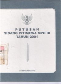 Putusan Sidang Istimewa MPR RI Tahun 2001