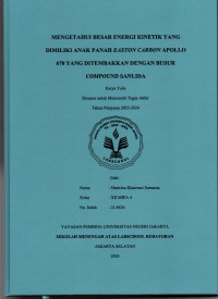Mengetahui Besar Energi Kinetik yang Dimiliki Anak Panad Easton Carbon Apollo 670 yang Ditembakkan dengan Busur Compound Sanlida