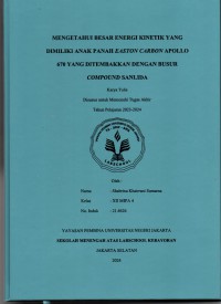 Mengetahui Besar Energi Kinetik yang Dimiliki Anak Panad Easton Carbon Apollo 670 yang Ditembakkan dengan Busur Compound Sanlida