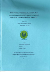 Image of Perbandingan Performa dan Kehematan Pada Mobil Bensin Dengan Ron 95 dan Ron 92 dengan Octane Booster Pada Subaru XV