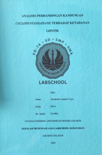Image of Analisis Perbandingan Kandungan Cyclopentasiloxane Terhadap Ketahanan Lipstik