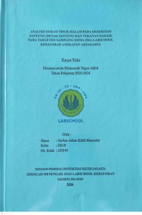 Image of Analisis Durasi Tidur Malam Pada Kesehatan Jantung (Detak Jantung dan Tekanan Darah) Pada Targeted Sampling Siswa SMA Labschool Kebayoran Angkatan Aksagarta