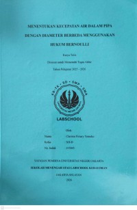 Image of Menentukan Kecepatan Air Dalam Pipa Dengan Diameter Berbeda Menggunakan Hukum Bernoulli