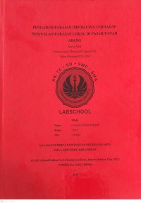 Image of Pengaruh Pakaian Impor Cina Terhadap Penjualan Pakaian Lokal di Pasar Tanah Abang