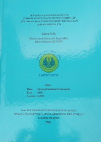 Image of Penggunaan Generator HCS (Hydrocarbon Crack System) terhadap Performa dan Efisiensi Mesin Kendaraan Nissan Serena C24