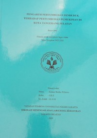 Image of Pengaruh Pertumbuhan Penduduk terhadap Pertumbuhan Pemukiman di Kota Tangerang Selatan