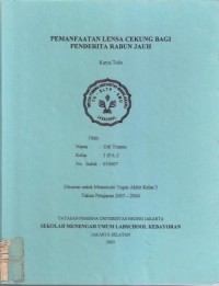 Pemanfaatan Lensa Cekung Bagi Penderita Rabun Jauh