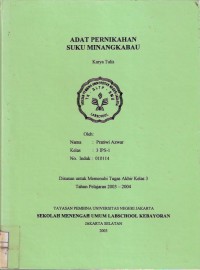 Adat Pernikahan Suku Minangkabau