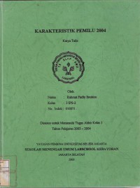 Karakteristik Pemilu 2004