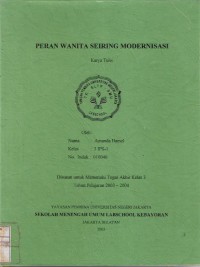 Peran Wanita Seiring Modernisasi