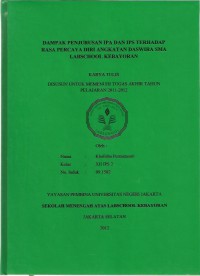 Dampak Penjurusan IPA dan IPS Terhadap Rasa Percaya Diri Angkatan Daswira SMA Labschool Kebayoran