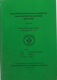 Cara Penyelesaian Konflik Antar Individu pada Siswa-Siswi SMA Labschool Kebayoran
