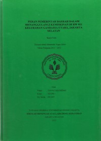 Peran Pemerintah Daerah dalam Menanggulangi Kemiskinan di RW 011 Kelurahan Gandaria Utara, Jakarta Selatan