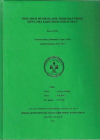 Pengaruh Musik Klasik Terhadap Emosi Siswa SMA Labschool Kebayoran
