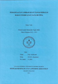 Pemanfaatan Limbah Kulit Nanas Sebagai Bahan Pembuatan Nata De Pina