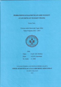 Perbandingan Kandungan Gizi Nugget Ayam dengan Nugget Udang