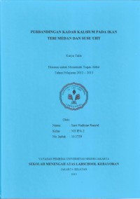 Perbandingan Kadar Kalsium pada Ikan Teri Medan dan Susu UHT