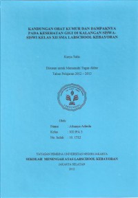 Kandungan Obat Kumur dan Dampaknya pada Kesehatan Gigi Siswa-Siswi Kelas XII Ipa-Ips Angkatan Daswira SMA Labschool Kebayoran