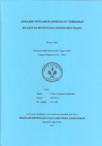 Analisis Pengaruh Jenis Kayu Terhadap Kualitas Bunyi pada Instrumen Piano