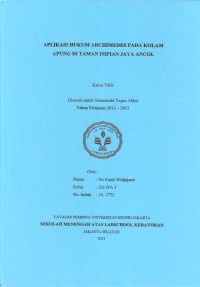 Pengaplikasian Hukum Archimedes pada Kolam Apung Di Taman Impian Jaya Ancol