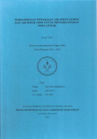 Perbandingan Pemakaian Air Jeruk Lemon dan Air Jeruk Nipis Untuk Menghilangkan Noda Lemak