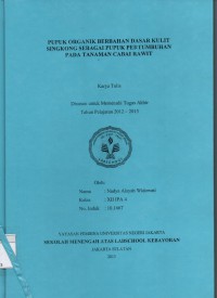 Pupuk Organik Berbahan Dasar Kulit Singkong Sebagai Pupuk Pertumbuhan pada Tanaman Cabai Rawit