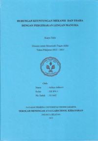 Hubungan Keuntungan Mekanis dan Usaha dengan Pergerakan Lengan Manusia