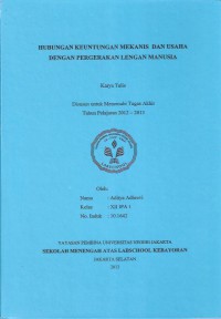 Hubungan Keuntungan Mekanis dan Usaha dengan Pergerakan Lengan Manusia