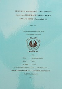 Image of Pengaruh Kadar Ragi (Rhizopus oligosporus) terhadap Kualitas Tempe Kacang Hijau (Vigna radiata L.)