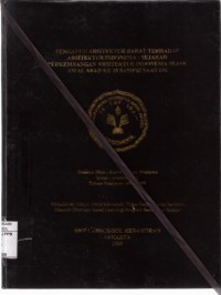 Pengaruh Arsitektur Barat Terhadap Arsitektur Indonesia : Sejarah Perkembangan Arsitektur Indonesia Sejak Awal Abad Ke 20 Sampai Saat Ini