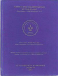 Faktor-Faktor yang Mempengaruhi Motivasi Belajar