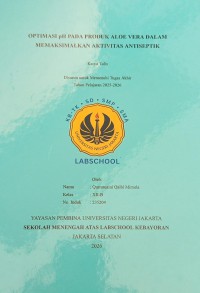 Image of Optimasi pH pada Produk Aloe vera dalam Memaksimalkan Aktivitas Antiseptik