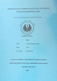 Image of Pemanfaatan Serbuk Kulit Kacang Hijau untuk Penjernihan Air